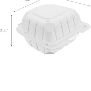 P66W (232) PP ECO White Hinged Container 6x6x3" 250pcs/case